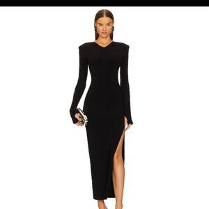 Norma Kamali Long Sleeve Side Slit Dress